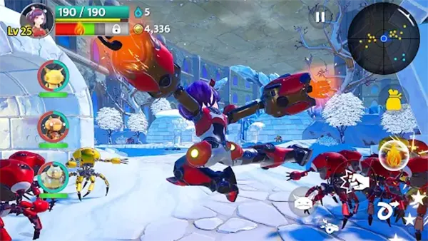 Mech combat scene